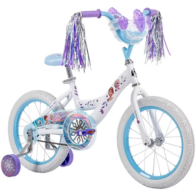 Huffy Disney Frozen Kids Bike 16" Wheels with Training Wheels & Doll Carrier - Image 1 of 4