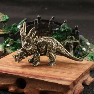 Tabletop Figurine Brass Dinosaur Animal Statue Small Sculpture Home Decor Gifts - Picture 1 of 9