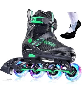 PAPAISON Adjustable Inline Skates for Kids and Adults with Full Light Up Wheels, - Picture 1 of 7