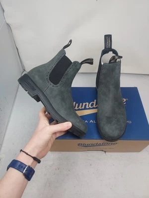 Bota alta negra rústica Chelsea Blundstone AU 4 US 7 PARA MUJER Foto 1 de 4