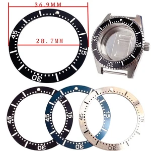 36.9mm Black Aluminum Alloy Bezel Insert For Tandorio Mens Watch - Picture 1 of 10