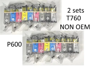 E-760  2 SetS  of 9 New Ink Cartridges- Compatible  T760 for   P600 - Picture 1 of 1