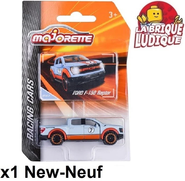 Majorette Racing Cars Ford F-150 RAPTOR 4X4 Blu Cielo Arancione N°7 201H-3 NUOVO - Immagine 1 di 1