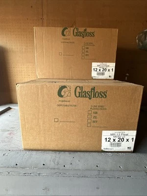 Glasfloss MS12201 12x20x1 Pleated Air Filter Merv 13 Box 12 Brand New Sealed - Image 1 of 2