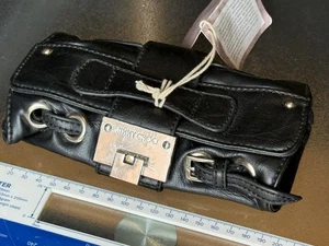 Jimmy Choo Kaschmir Kalbsleder schwarz Leder kleine Geldbörse Neu mit Etikett selten Mini Geldbörse authentisch - Bild 1 von 24