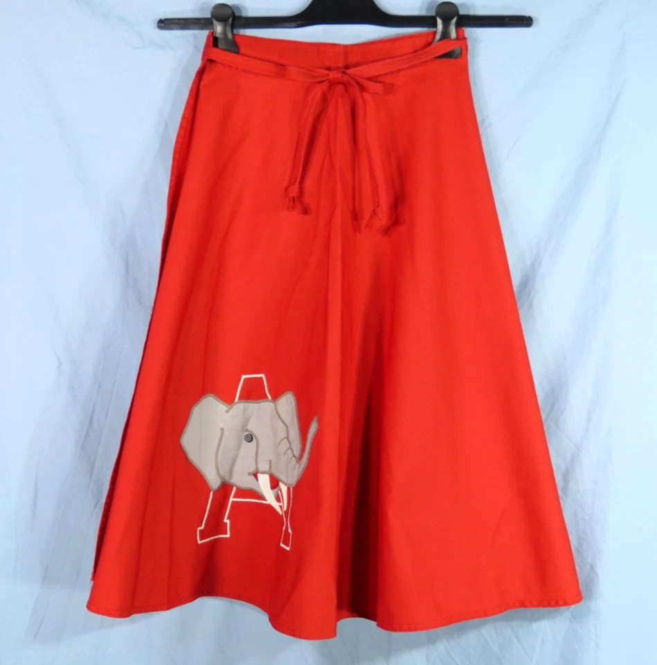 Vintage University of ALABAMA CRIMSON TIDE roter Wickelrock BIG AL ELEPHANT süß!! M - Bild 1 von 4