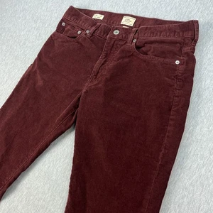 J.Crew 484 Cordhose Herren 32x32 weinrot rot Stretch Baumwolle Slim Fit - Bild 1 von 17