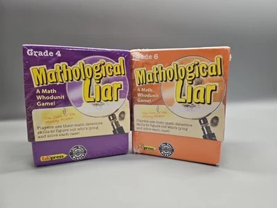 Mathological Liar Math Whodunit Card Game Grade 4 & 6 LOT by Edupress Sealed 🔥 - Image 1 of 3