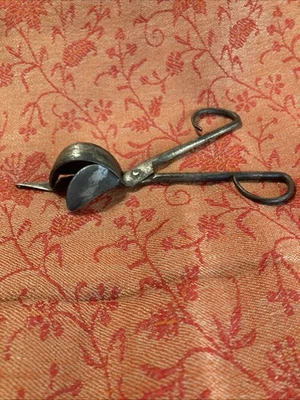 Antique Hand Forged Iron Candle Wick Trimmer Snuffer Scissors Tool - Image 1 of 4