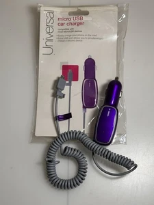 New T-mobile Fast Micro USB Universal Car Charger w/ Extra USB Port - Purple - Picture 1 of 6