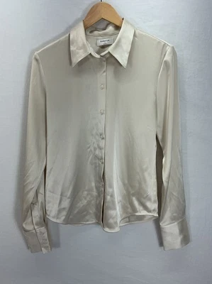 Aritzia Babaton Sable Satin Cream Button Up Shirt Women's Size S Old Money - Image 1 of 4