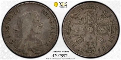 1671 Great Britain 1/2 Half Crown S-3366 PCGS VF20 England Silver Coin - Image 1 of 3