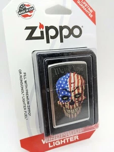Genuine Zippo - USA Skull Flag "We The People" Lighter - Made In USA - Picture 1 of 2