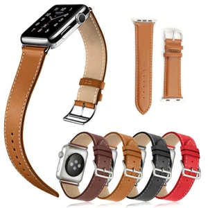 For Apple Watch Ultra 2 1 Series 8 8 7 6 SE 5 4 3 2 1 Replacement Leather Strap - Picture 1 of 21