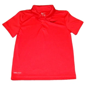 Nike Drifit Boys Size 6 Red Golf Polo Short Sleeve Shirt - Picture 1 of 5