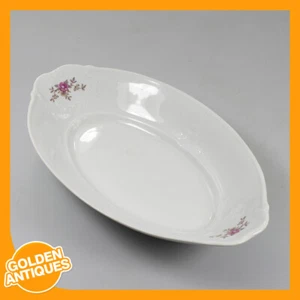 vintage old white floral Porcelain China Oval Egg Serving Dish Platter Plate - Picture 1 of 5