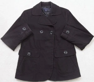 Gap Black Dress Jacket Coat Cotton Woman's Button Front Small Long Sleeve 1743 - Picture 1 of 4