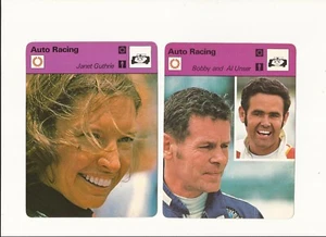 1977-79 Sportscaster Olympic Card Auto Racing BOBBY & AL UNSER-Speeding Brothers - Picture 1 of 2