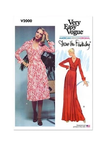 Vogue Pattern V2000 Diane Von Furstenberg Designer Wrap Dress Sizes 6-14 & 16-24 - Picture 1 of 10