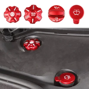 Aluminium Alloy Engine Bay Oil Cap Radiator Water Tank Cap Trim For Corvette C8 - Picture 1 of 9