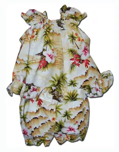 Juego de 2 piezas de cabaña hawaiana Diamond Head Ocean Wave para niñas - Imagen 1 de 3