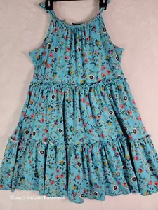 Pink & Violet Girls Dress Sleeveless Multicolor Floral Pattern Size XL 14-16 - Picture 1 of 21