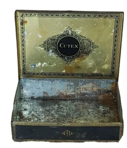 Cutex Fünf Minuten Set Blechdose, aufklappbar, 20er Jahre Dekooptik, Maniküre (leer) 4 3/8" - Bild 1 von 7