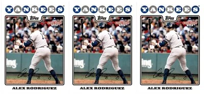 (3) 2008 Topps National Baseball Card Day #1 Alex Rodriguez Card Lot - Image 1 of 2
