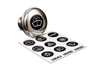 Dash & Instrument Knob Label Sets (9 Color Combinations) fits Cobra MG 6851  - Bild 1 von 2