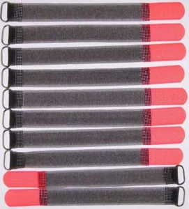 10 Klett Kabelbinder 200 x 20 mm neonrot FK Kabelklettband Kabelklett Klettband - Picture 1 of 9