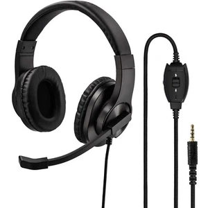 Hama PC Casque de Bureau 3,5mm Jack Stéréo Casque avec Boom Microphone Micro - Photo 1/8