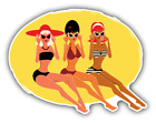 Sexy Woman Bathing Suits Car Bumper Sticker Decal