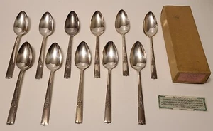  WM A ROGERS AA HEAVY ONEIDA LTD KING ARTHUR SILVER PLATE TABLE SPOONS LOT OF 11 - Picture 1 of 16