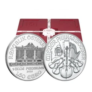 2025 1 oz Austrian Silver Philharmonic Coin (BU - Box of 500) - Picture 1 of 3