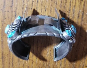 Sterling Silver 925 Navajo Cuff Bracelet for a Watch Turquoise Vintage - Picture 1 of 7