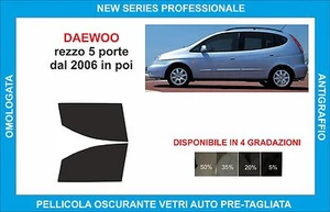 pellicole oscuranti vetri compatibili con daewoo rezzo 5p  dal 2006 in poi ant - Imagen 1 de 1
