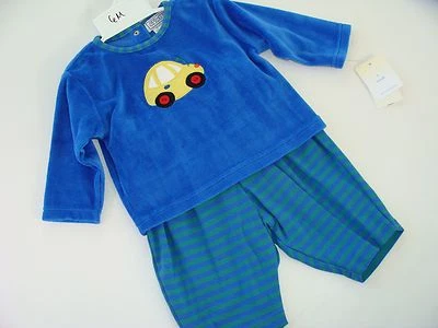 Sprout Petit Ami Conjunto Niños Talla 3 Meses Coche Pantalones Top Terciopelo Conjunto Nuevo con Etiquetas Azul Foto 1 de 4