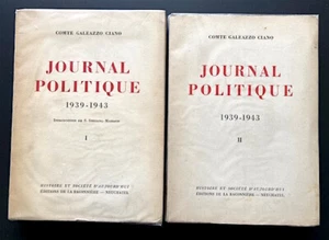 Comte Galeazzo Ciano - Journal politique 1939-1943 - 2 vol. La Baconnière 1946 - Picture 1 of 6