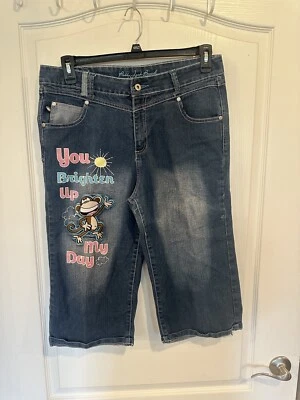 Pantalones Cortos Bobby Jack Vintage Y2k Niñas Azul Denim Jean Bermudas Talla 16 1/2 Foto 1 de 4