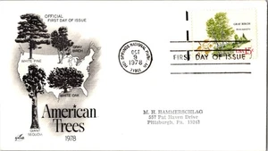 Vintage FDC USPS Scott #1676 alberi americani betulla grigia c1978 artigianato artistico - Foto 1 di 4