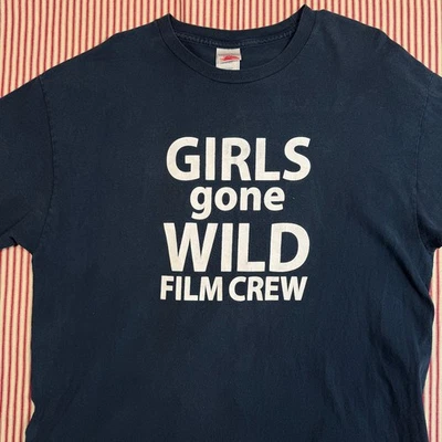 Camiseta Girls Gone Wild Film Crew para hombre XL azul marino Tennessee River Y2K Foto 1 de 4