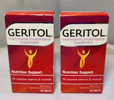 (Pacote com 2)-Suplemento multivitamínico e mineral de vitaminas geritol 100 comprimidos cada - Imagem 1 de 4