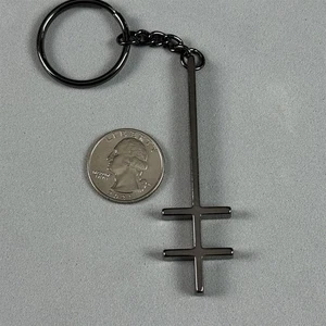 Marilyn Manson Heaven Upside Down Tour Double Cross Keychain Key Ring #55981 - Picture 1 of 2