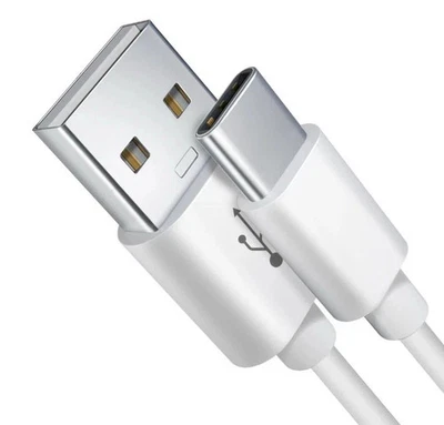 USB-A to USB-C Fast Charging Cable 1M White | Durable Data Transfer Lead - Image 1 of 4