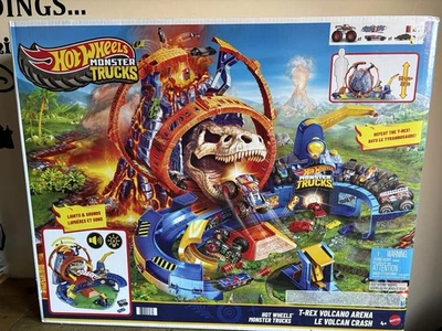 Hot Wheels Monster Trucks T-Rex Volcano Arena Playset with Light And Sounds - Image 1 of 2