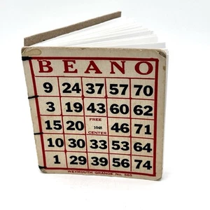 Handmade Notebook from Vintage Beano Bingo Card – Unique Journal 40 Pages Retro - Picture 1 of 17