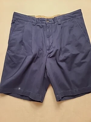 NWT ST JOHN'S BAY Marled Blue Classsic Pleated Front Shorts; Size 36 - Image 1 of 4