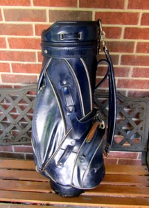 Vintage Burton MFG Co. Blue Leather Golf Bag Made in Jasper Alabama USA - Picture 1 of 9