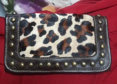 Cartera para mujer AMERICAN WEST marrón cuero genuino pantorrilla con pelo Foto 1 de 4