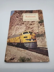 Vintage RAILROADS American Geographical Society Sticker Stamp Book UNUSED 1958 - Bild 1 von 7